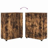 Produktbild för Badrumsskåp Rökt ek 60 x 35 x 80 cm Konstruerat trä & Metall