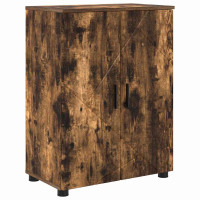 Produktbild för Badrumsskåp Rökt ek 60 x 35 x 80 cm Konstruerat trä & Metall