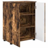 Produktbild för Badrumsskåp Rökt ek 60 x 35 x 80 cm Konstruerat trä & Metall