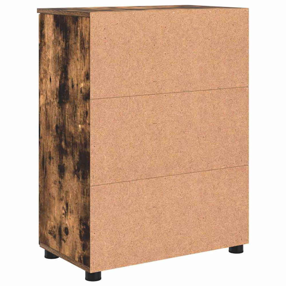 Produktbild för Badrumsskåp Rökt ek 60 x 35 x 80 cm Konstruerat trä & Metall