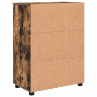 Produktbild för Badrumsskåp Rökt ek 60 x 35 x 80 cm Konstruerat trä & Metall