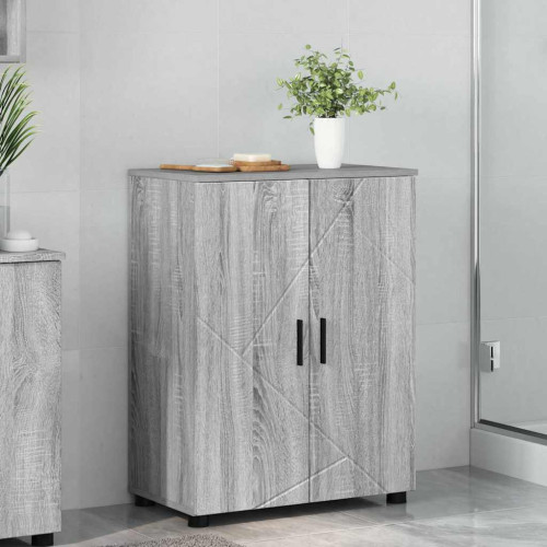 vidaXL Badrumsskåp Grå Sonoma 60 x 35 x 80 cm Konstruerat trä & Metall