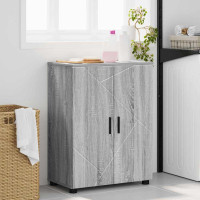 Produktbild för Badrumsskåp Grå Sonoma 60 x 35 x 80 cm Konstruerat trä & Metall