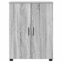 Produktbild för Badrumsskåp Grå Sonoma 60 x 35 x 80 cm Konstruerat trä & Metall