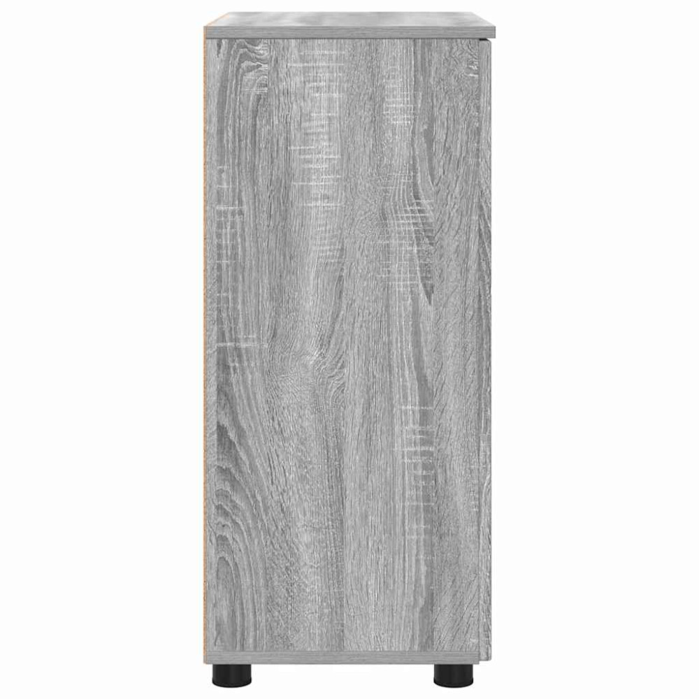 Produktbild för Badrumsskåp Grå Sonoma 60 x 35 x 80 cm Konstruerat trä & Metall