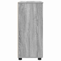 Produktbild för Badrumsskåp Grå Sonoma 60 x 35 x 80 cm Konstruerat trä & Metall