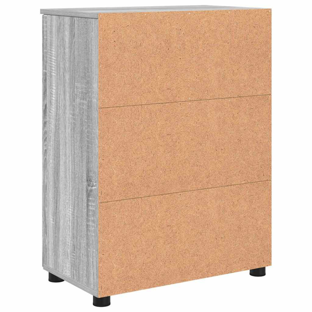 Produktbild för Badrumsskåp Grå Sonoma 60 x 35 x 80 cm Konstruerat trä & Metall
