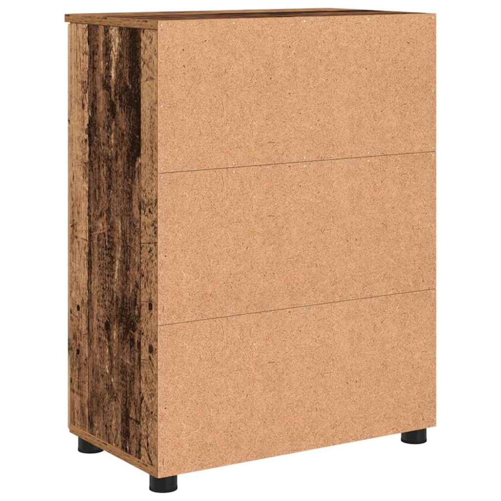 Produktbild för Badrumsskåp med lagring med dörr Gammalt trä 60 x 35 x 80 cm