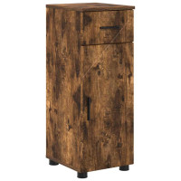 Produktbild för Badrumsskåp Rökt ek 30 x 35 x 80 cm Konstruerat trä & Metall