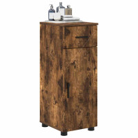 Produktbild för Badrumsskåp Rökt ek 30 x 35 x 80 cm Konstruerat trä & Metall