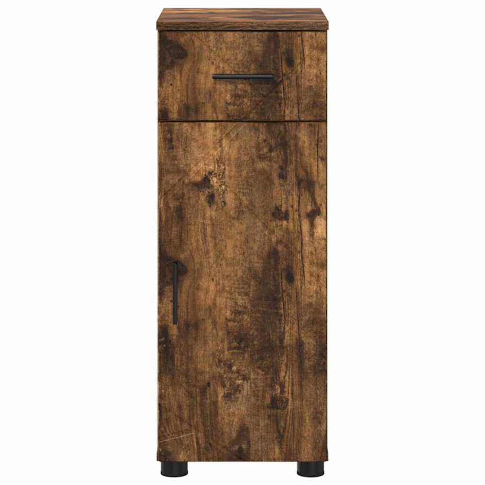 Produktbild för Badrumsskåp Rökt ek 30 x 35 x 80 cm Konstruerat trä & Metall