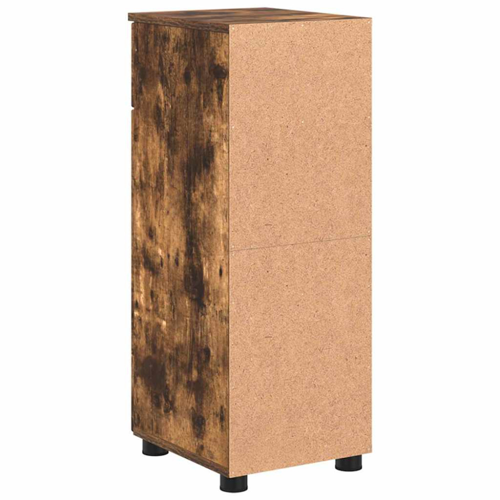Produktbild för Badrumsskåp Rökt ek 30 x 35 x 80 cm Konstruerat trä & Metall