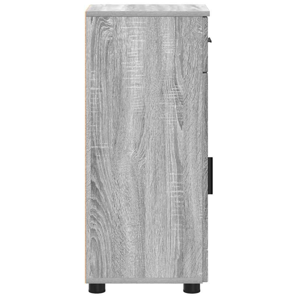 Produktbild för Badrumsskåp Grå Sonoma 30 x 35 x 80 cm Konstruerat trä & Metall