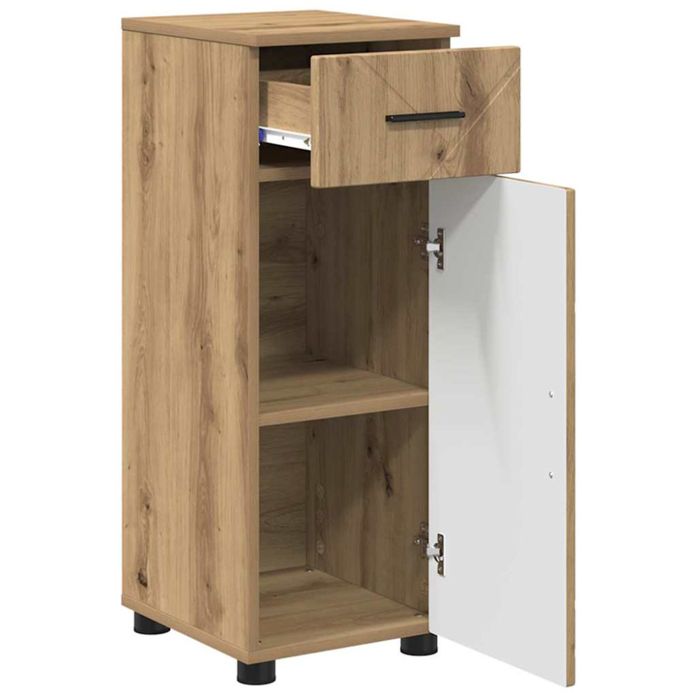 Produktbild för Badrumsskåp Artisan Ek 30 x 35 x 80 cm Konstruerat trä & Metall