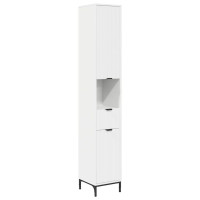 Produktbild för Badrumsskåp Vit 31,5 x 33 x 190 cm Konstruerat trä & Metall