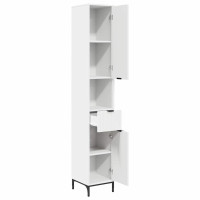 Produktbild för Badrumsskåp Vit 31,5 x 33 x 190 cm Konstruerat trä & Metall