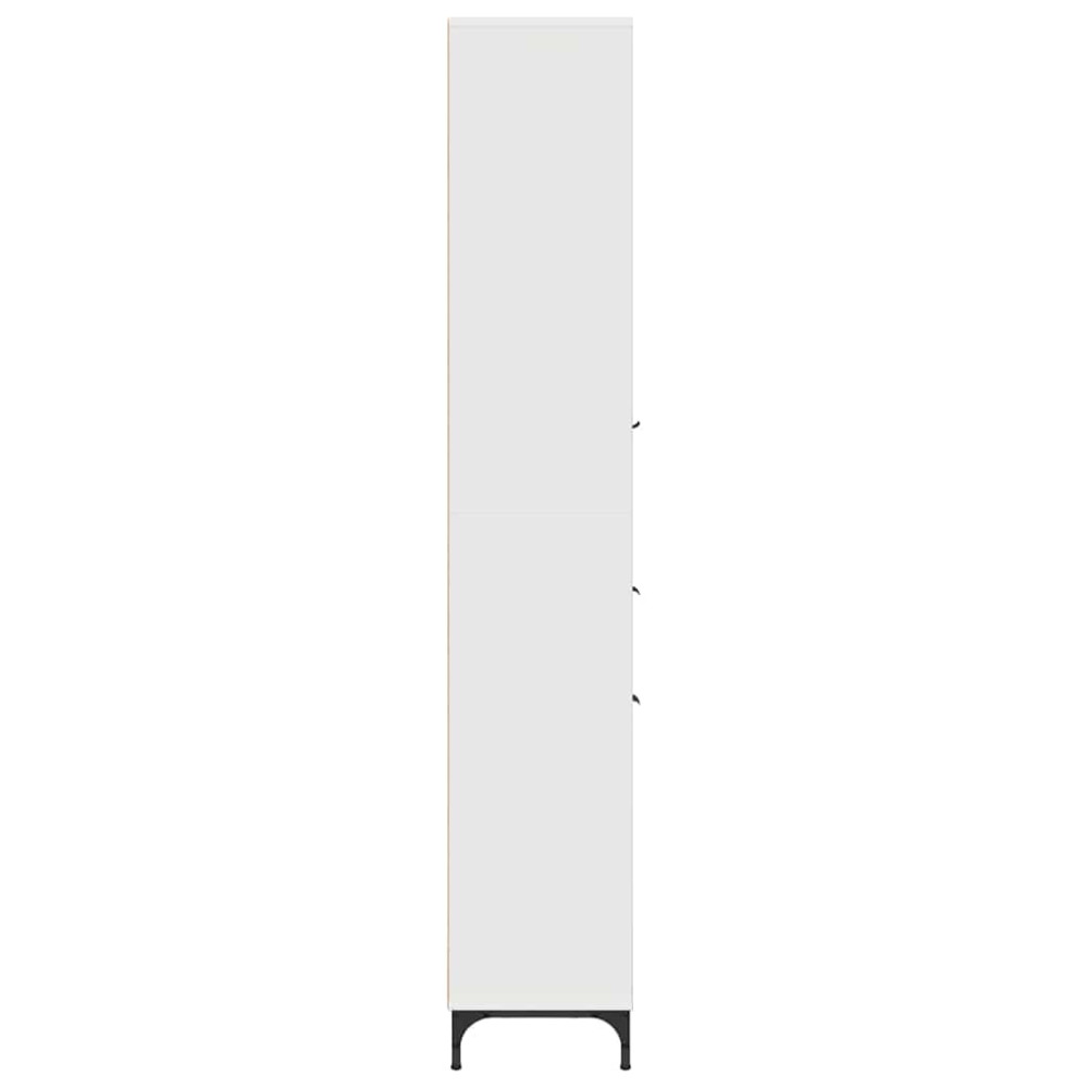 Produktbild för Badrumsskåp Vit 31,5 x 33 x 190 cm Konstruerat trä & Metall