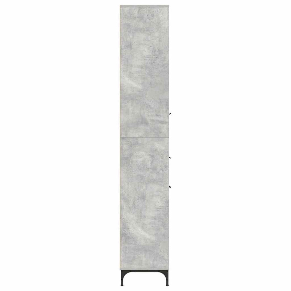 Produktbild för Badrumsskåp med låda med lagring Betonggrå 31,5 x 33 x 190 cm