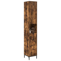 Produktbild för Badrumsskåp Rökt ek 31,5 x 33 x 190 cm Konstruerat trä & Metall