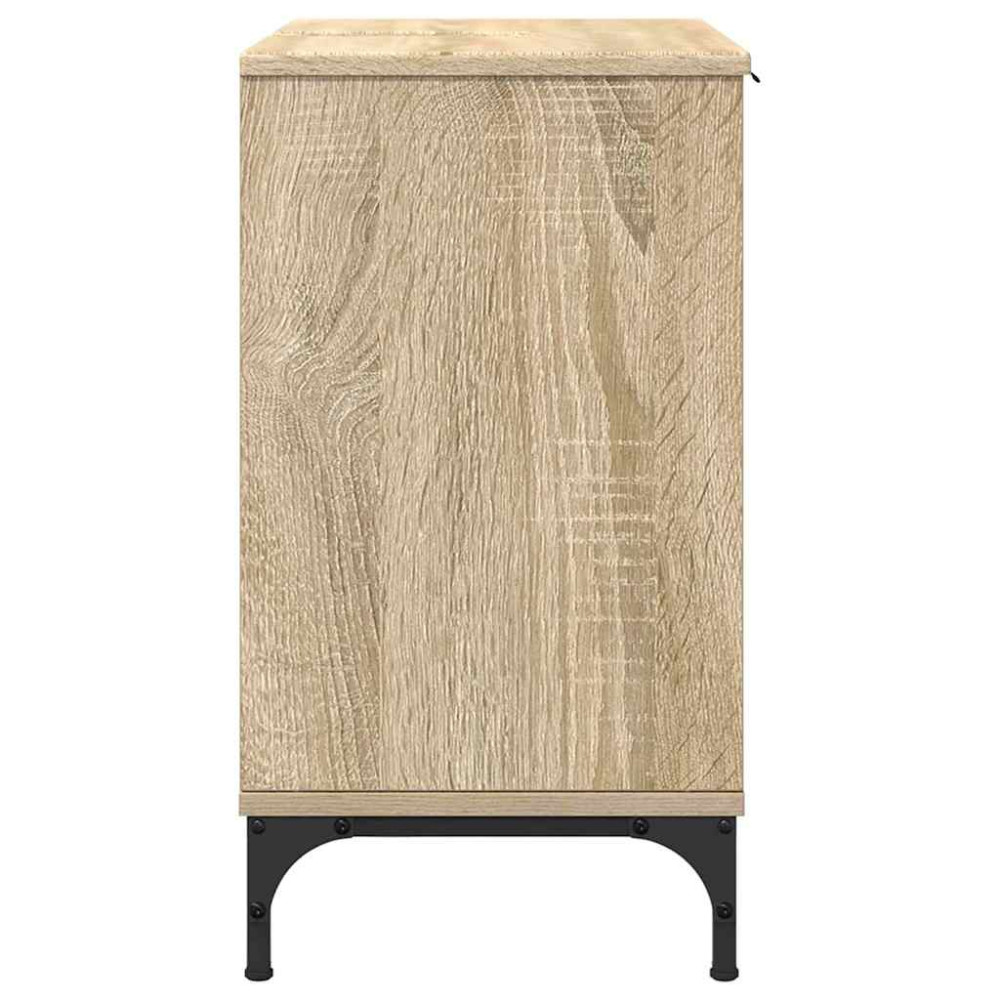 Produktbild för Badrumsskåp med handfat med dörr Sonoma-ek 60,5 x 33,5 x 61 cm