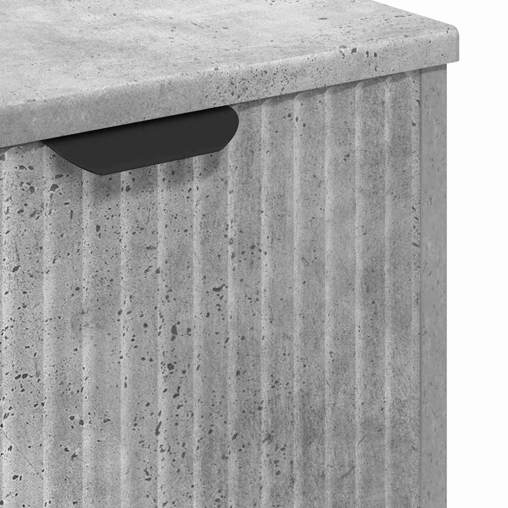 Produktbild för Badrumsskåp med handfat med dörr Betonggrå 60,5 x 33,5 x 61 cm