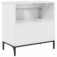 Produktbild för Badrumsskåp med handfat Vit högglans 60,5 x 33,5 x 61 cm