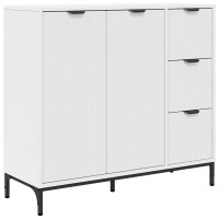 Produktbild för Sideboard med låda Vit 89,5 x 33 x 82 cm Konstruerat trä