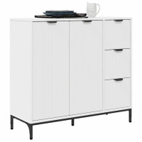 Produktbild för Sideboard med låda Vit 89,5 x 33 x 82 cm Konstruerat trä