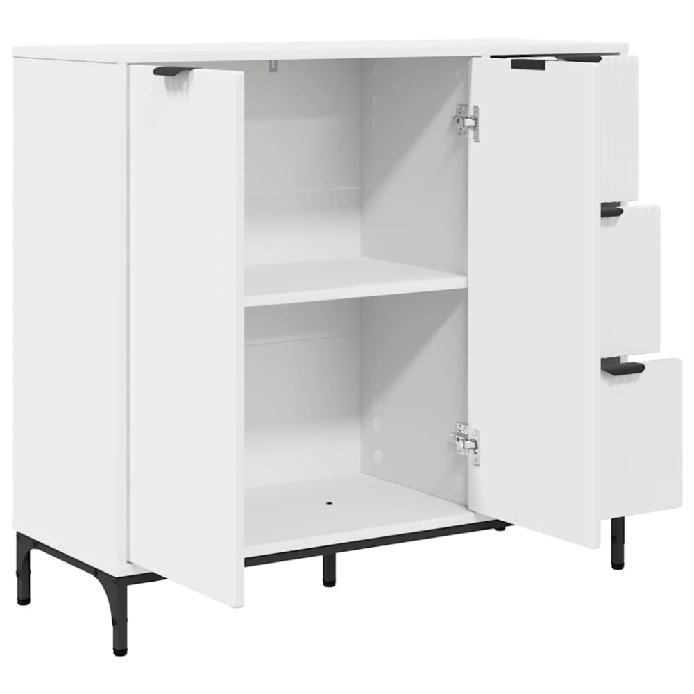 Produktbild för Sideboard med låda Vit 89,5 x 33 x 82 cm Konstruerat trä