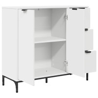 Produktbild för Sideboard med låda Vit 89,5 x 33 x 82 cm Konstruerat trä
