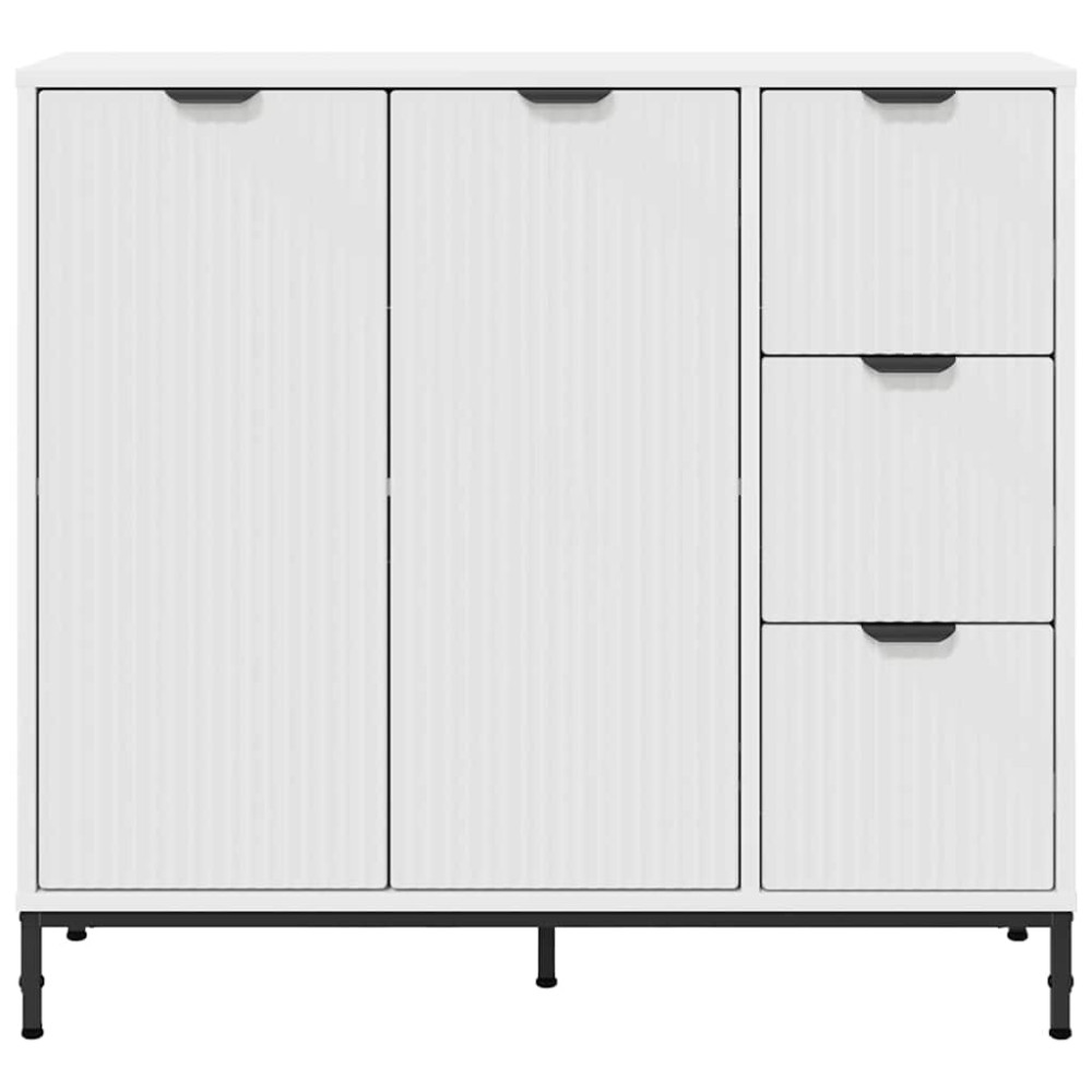 Produktbild för Sideboard med låda Vit 89,5 x 33 x 82 cm Konstruerat trä