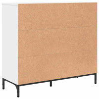 Produktbild för Sideboard med låda Vit 89,5 x 33 x 82 cm Konstruerat trä