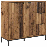 Produktbild för Sideboard Gammalt trä 89,5 x 33 x 82 cm Konstruerat trä
