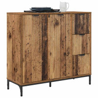Produktbild för Sideboard Gammalt trä 89,5 x 33 x 82 cm Konstruerat trä