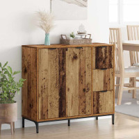 Produktbild för Sideboard Gammalt trä 89,5 x 33 x 82 cm Konstruerat trä
