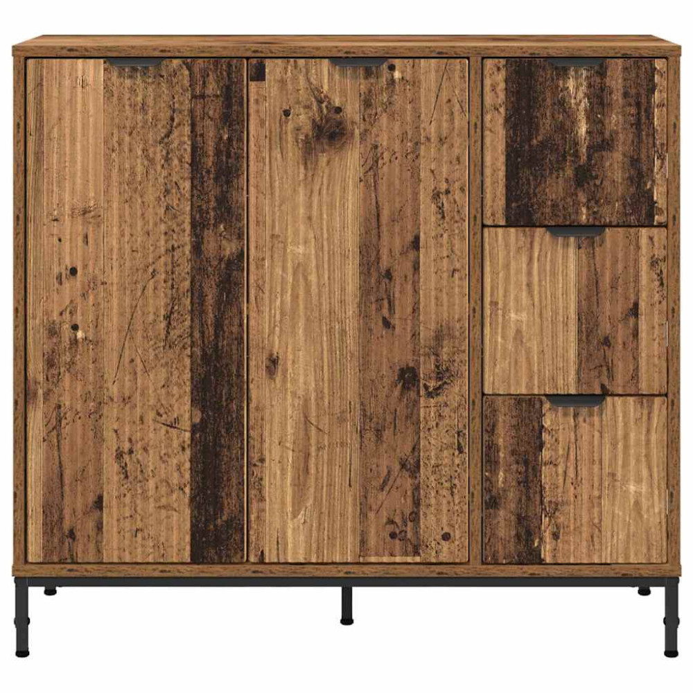 Produktbild för Sideboard Gammalt trä 89,5 x 33 x 82 cm Konstruerat trä