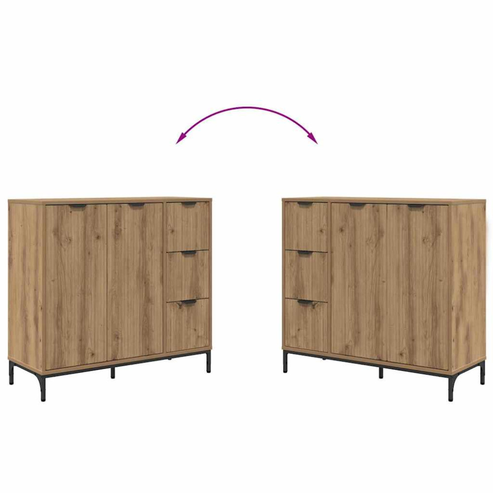 Produktbild för Sideboard med låda Artisan Ek 89,5 x 33 x 82 cm Konstruerat trä