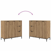 Produktbild för Sideboard med låda Artisan Ek 89,5 x 33 x 82 cm Konstruerat trä