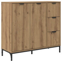 Produktbild för Sideboard med låda Artisan Ek 89,5 x 33 x 82 cm Konstruerat trä