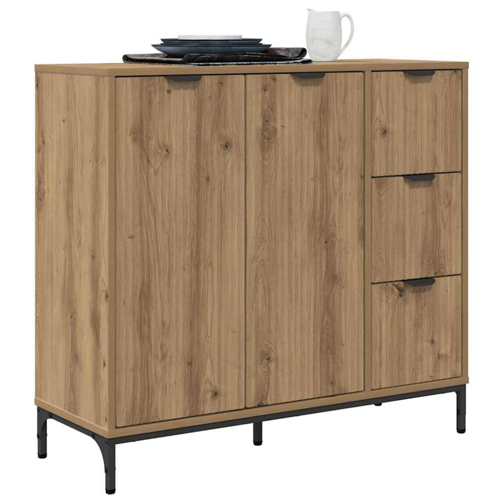 Produktbild för Sideboard med låda Artisan Ek 89,5 x 33 x 82 cm Konstruerat trä