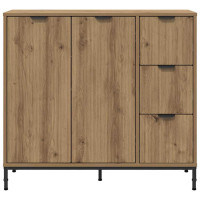 Produktbild för Sideboard med låda Artisan Ek 89,5 x 33 x 82 cm Konstruerat trä