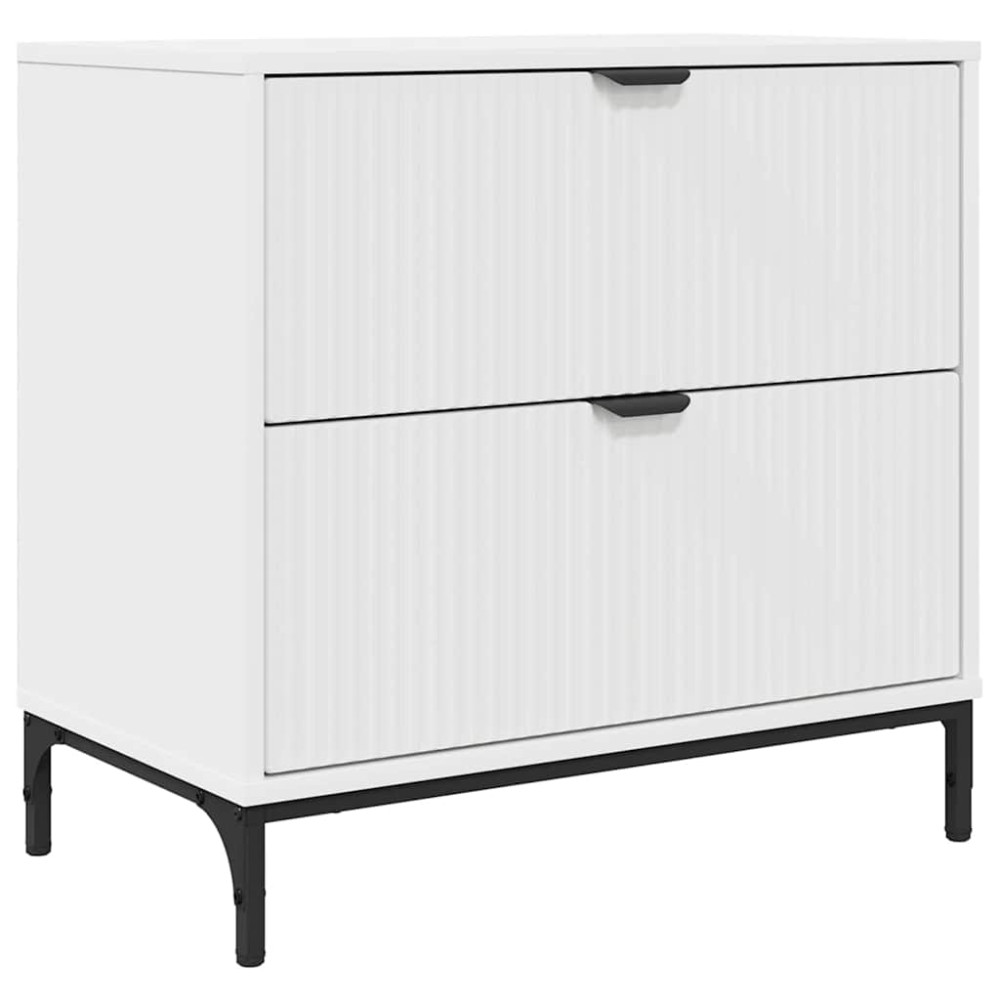Produktbild för Sängbord med låda Vit 63.5 x 36 x 61 cm Konstruerat trä