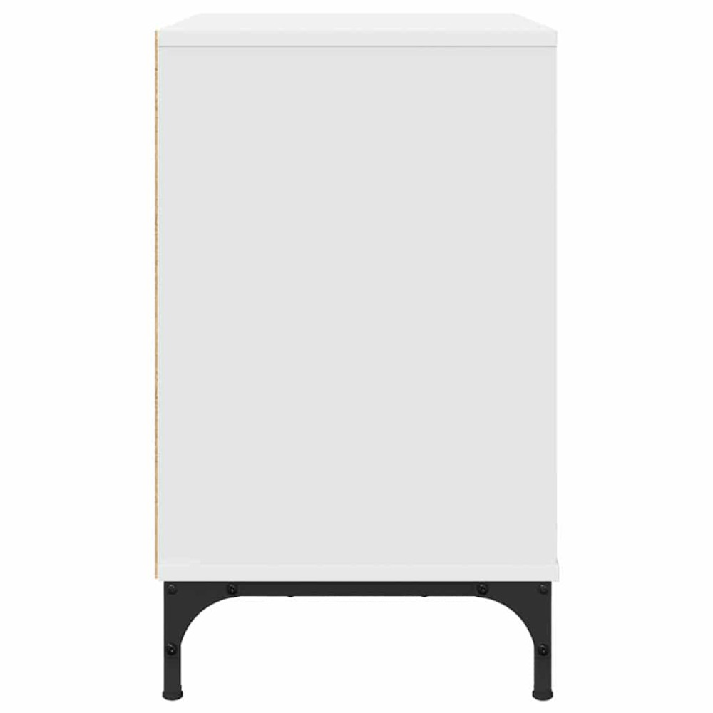 Produktbild för Sängbord med låda Vit 63.5 x 36 x 61 cm Konstruerat trä