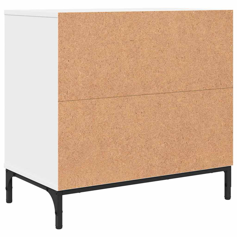 Produktbild för Sängbord med låda Vit 63.5 x 36 x 61 cm Konstruerat trä