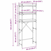 Produktbild för Tvättmaskins hylla Artisan Ek 67 x 25 x 163 cm Konstruerat trä