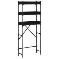 Produktbild för Tvättmaskins hylla Svart 0ak 67 x 25 x 163 cm Konstruerat trä