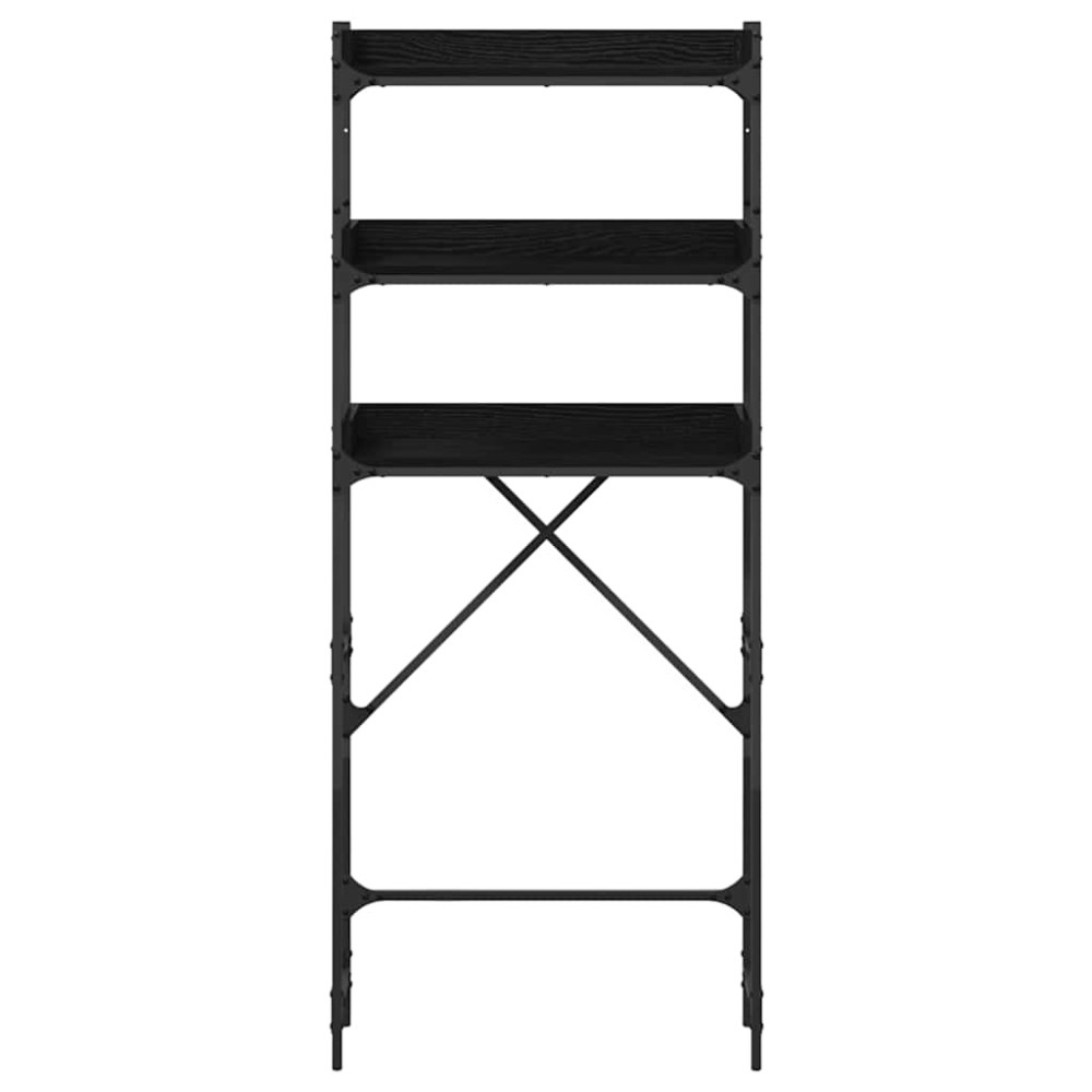 Produktbild för Tvättmaskins hylla Svart 0ak 67 x 25 x 163 cm Konstruerat trä