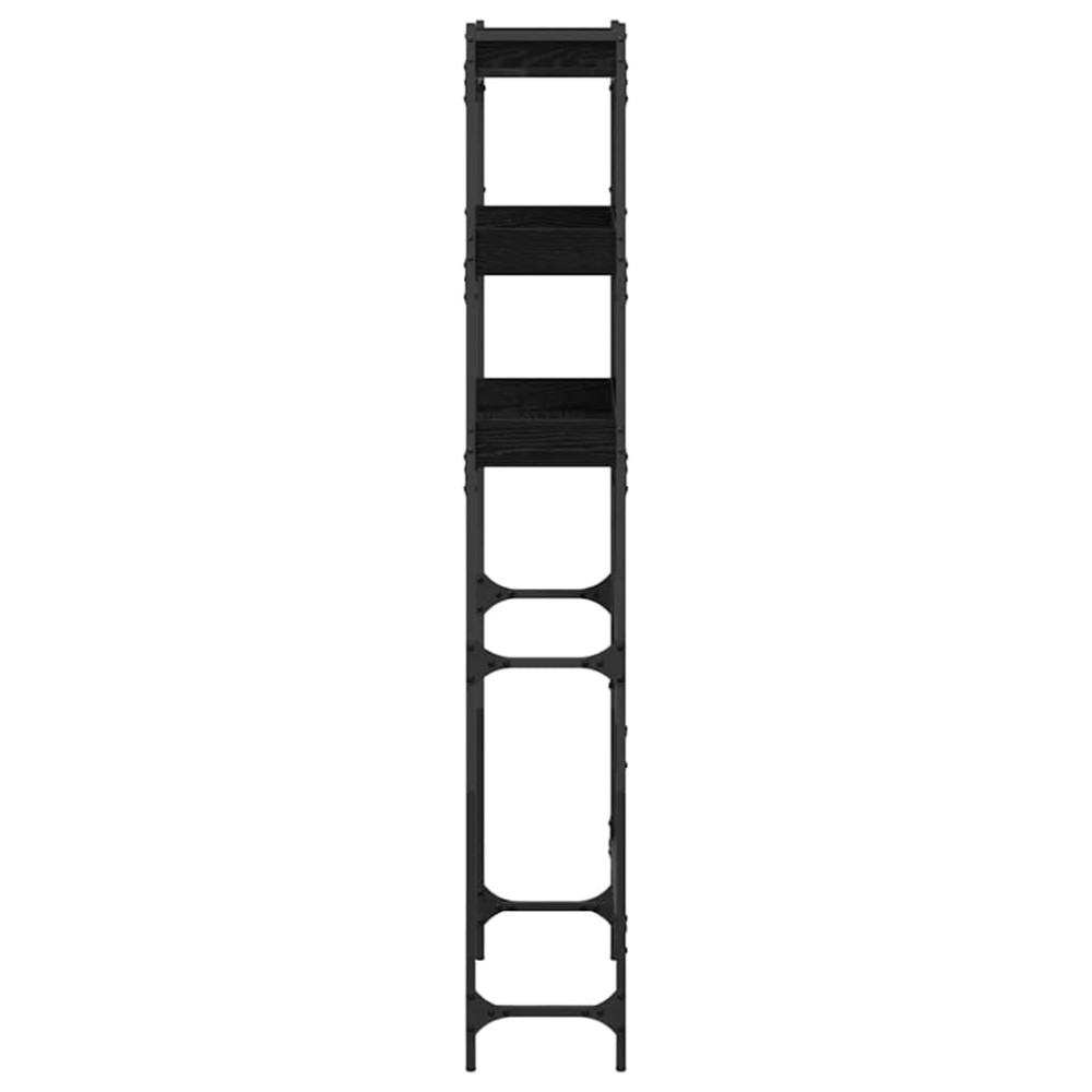 Produktbild för Tvättmaskins hylla Svart 0ak 67 x 25 x 163 cm Konstruerat trä