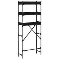 Produktbild för Tvättmaskins hylla Svart 0ak 67 x 25 x 163 cm Konstruerat trä