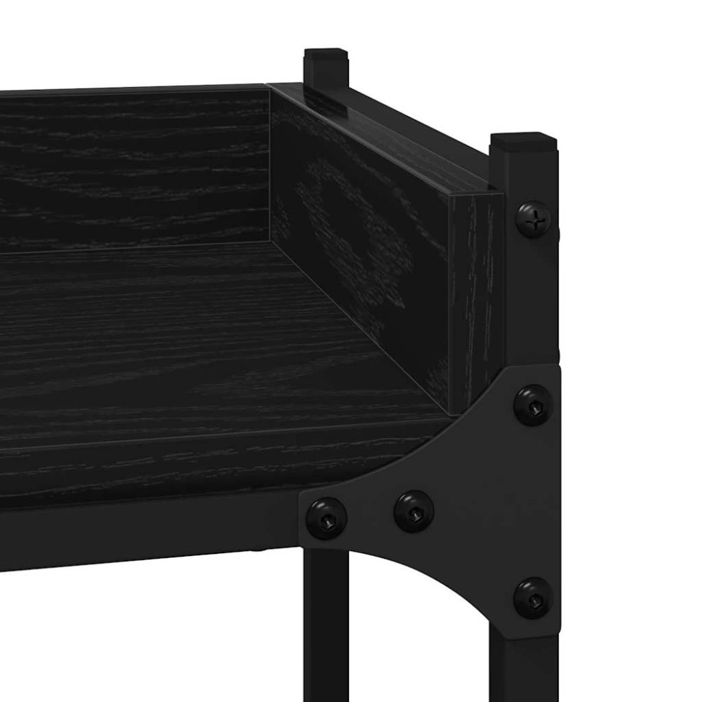 Produktbild för Tvättmaskins hylla Svart 0ak 67 x 25 x 163 cm Konstruerat trä